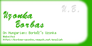 uzonka borbas business card